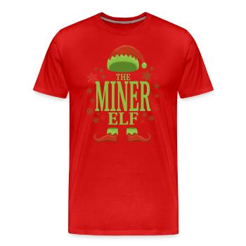 Mineurs Elfe de Noël - T-shirt bio Premium Homme - rouge - Devant - Damien (186cm)