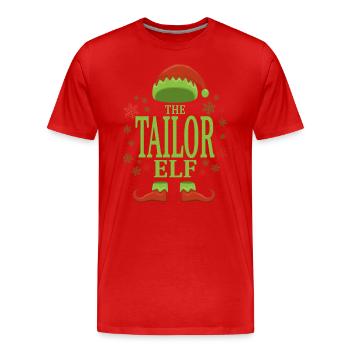 Schneider Weihnachtself - Männer Premium Bio T-Shirt - Rot - Vorne - Damien (186cm)