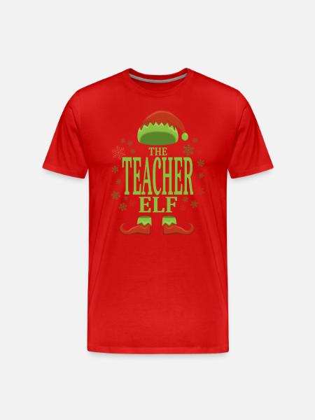 Teacher Christmas Elf - Men's Premium Organic T-Shirt - red