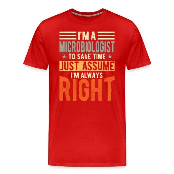 Microbiologist - Men's Premium Organic T-Shirt - red - Front - Damien (186cm)