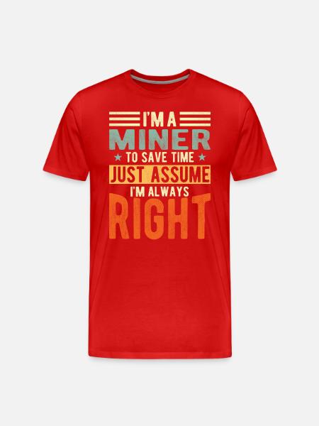 Miner - Men's Premium Organic T-Shirt - red