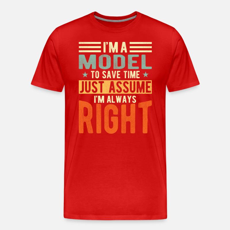 Modell - Männer Premium Bio T-Shirt - Rot
