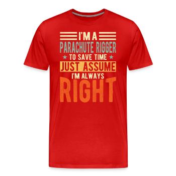 Fallschirm -rigger - Männer Premium Bio T-Shirt - Rot - Vorne - Damien (186cm)