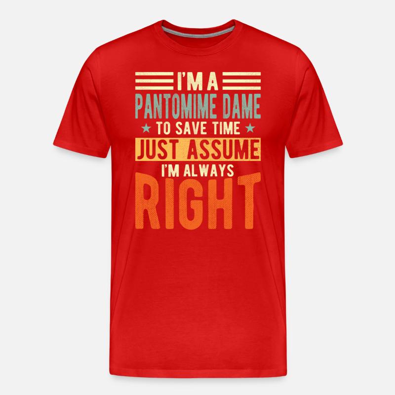 Pantomime Dame - Männer Premium Bio T-Shirt - Rot