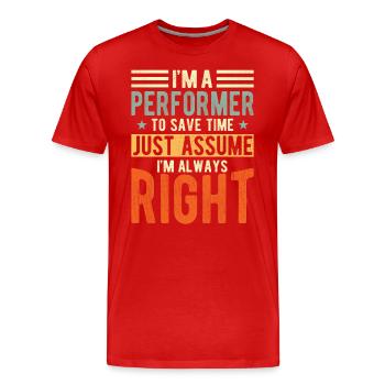 Artiste - T-shirt bio Premium Homme - rouge - Devant - Damien (186cm)