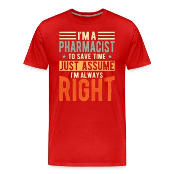 Apotheker - Männer Premium Bio T-Shirt - Rot - Vorne - Damien (186cm)