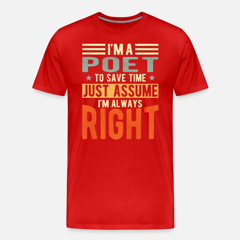 Dichter - Männer Premium Bio T-Shirt - Rot