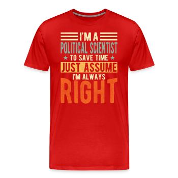 Political scientist - Men's Premium Organic T-Shirt - red - Front - Damien (186cm)