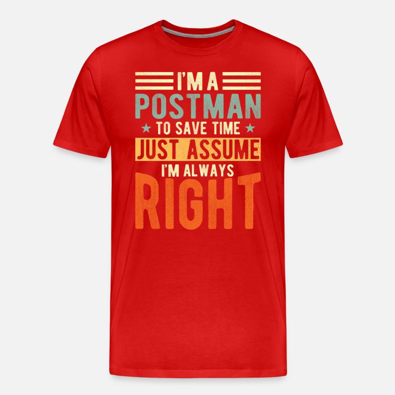 Postbote - Männer Premium Bio T-Shirt - Rot