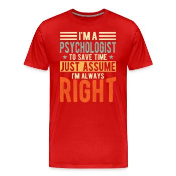 Psychologist - Men's Premium Organic T-Shirt - red - Front - Damien (186cm)