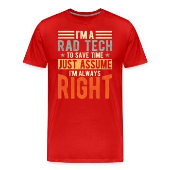 Rad Tech - Männer Premium Bio T-Shirt - Rot - Vorne - Damien (186cm)