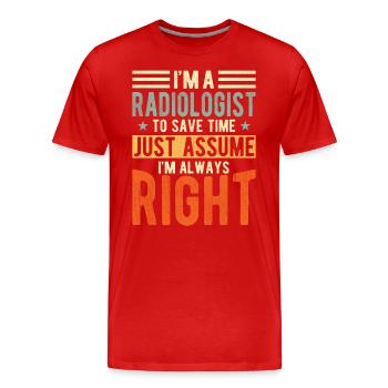 Radiologe - Männer Premium Bio T-Shirt - Rot - Vorne - Damien (186cm)