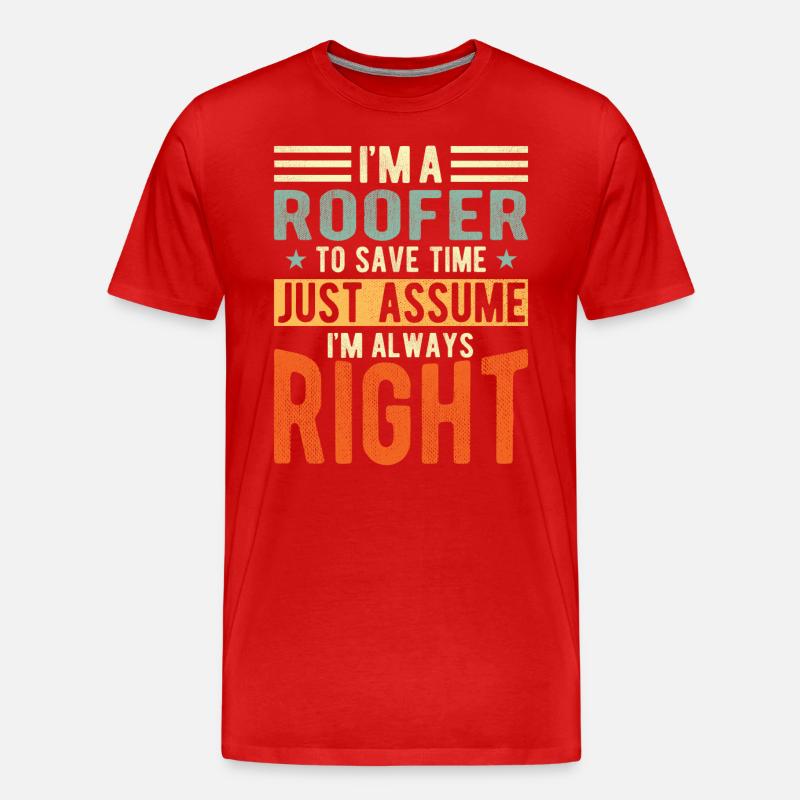 Dachdecker - Männer Premium Bio T-Shirt - Rot