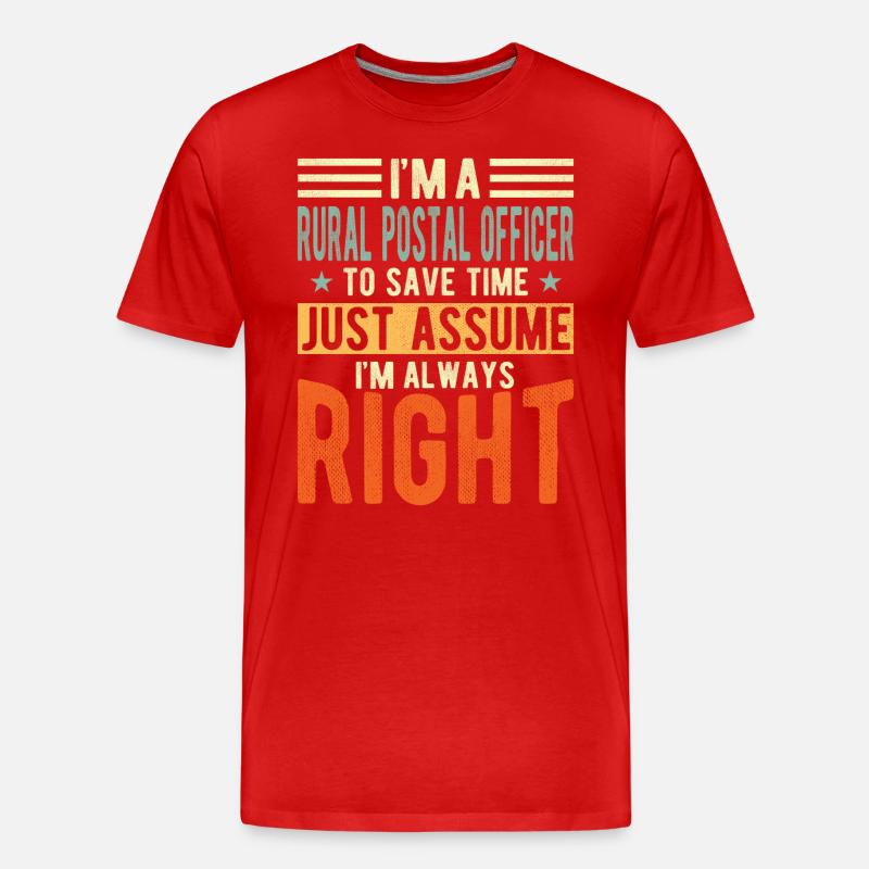Ländlicher Postoffizier - Männer Premium Bio T-Shirt - Rot