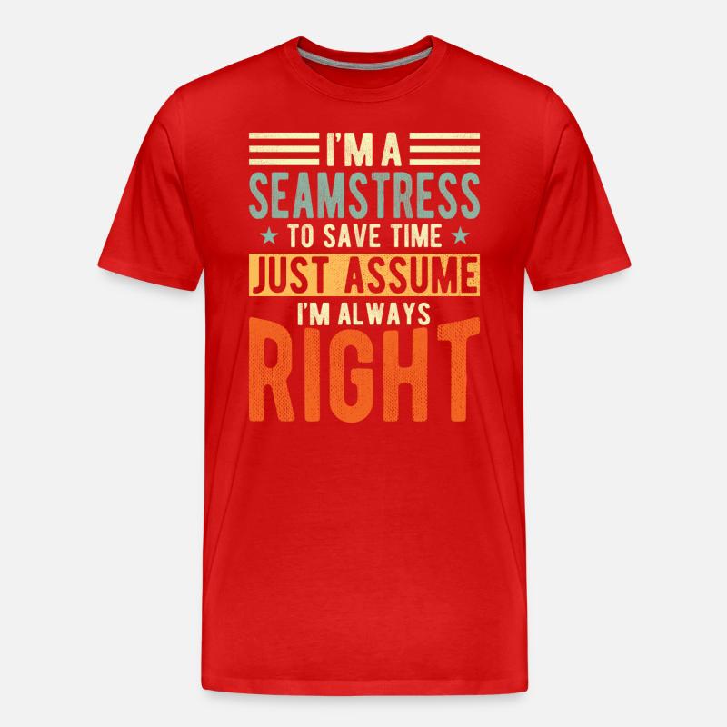 Näherin - Männer Premium Bio T-Shirt - Rot