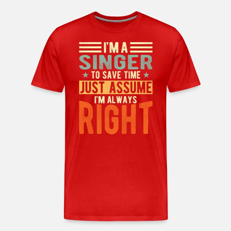 Sänger - Männer Premium Bio T-Shirt - Rot