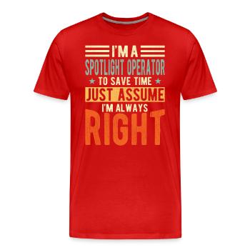 Spotlight -operator - Männer Premium Bio T-Shirt - Rot - Vorne - Damien (186cm)