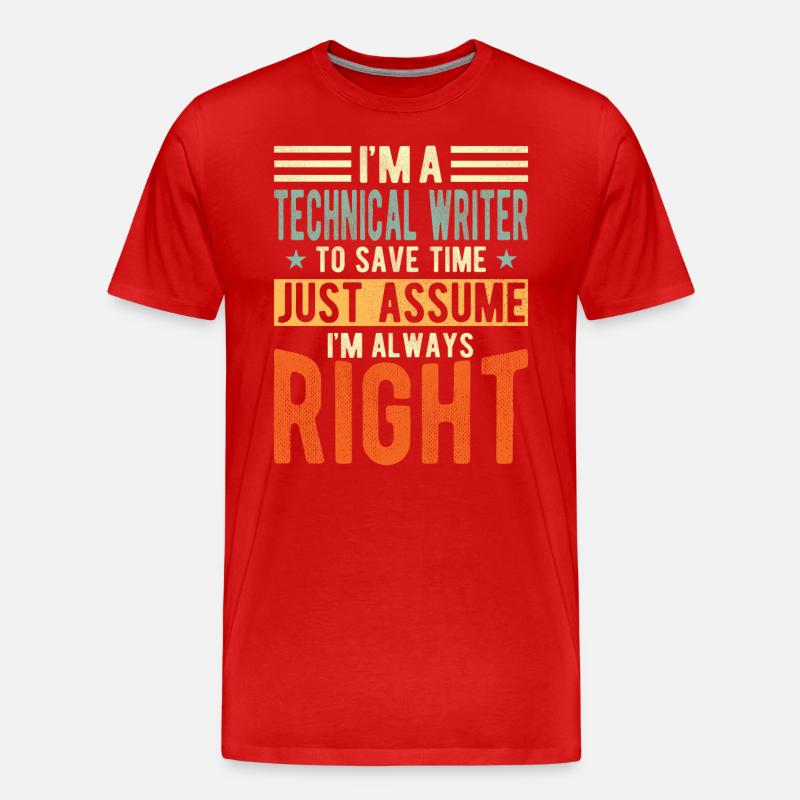 Technischer Schreiber - Männer Premium Bio T-Shirt - Rot