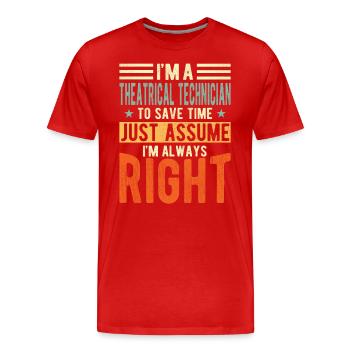 Technicien de théâtre - T-shirt bio Premium Homme - rouge - Devant - Damien (186cm)
