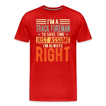 Spur Foreman - Männer Premium Bio T-Shirt - Rot - Vorne - Damien (186cm)