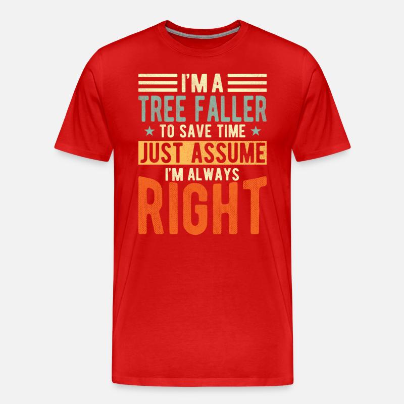 Baumfaller - Männer Premium Bio T-Shirt - Rot
