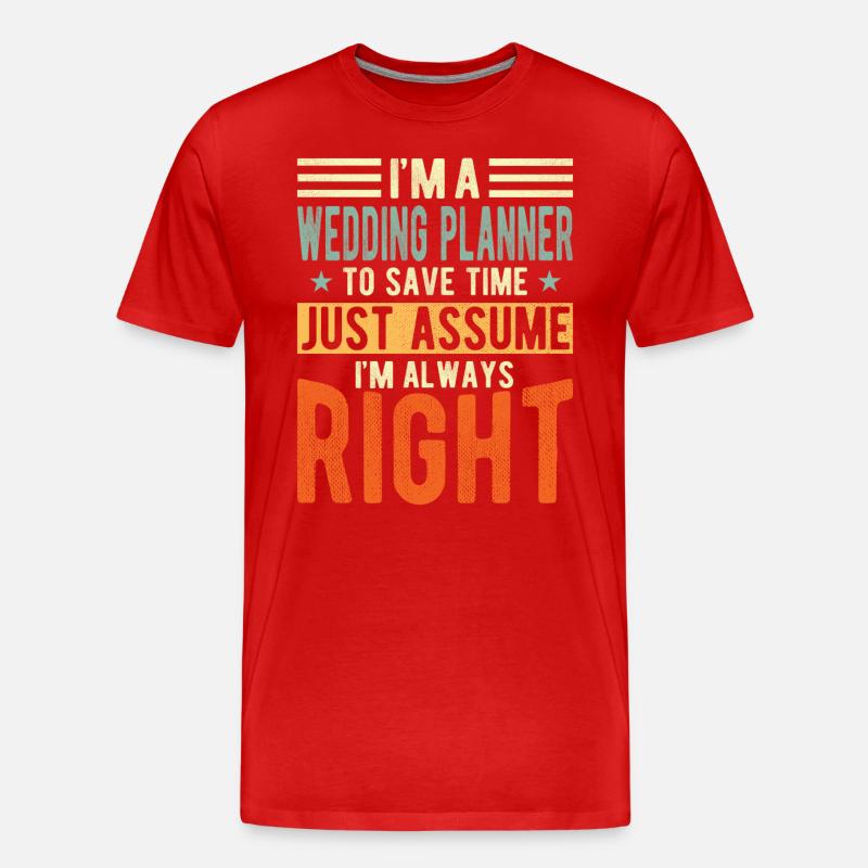 Hochzeitsplaner - Männer Premium Bio T-Shirt - Rot
