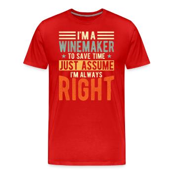 Vigneron - T-shirt bio Premium Homme - rouge - Devant - Damien (186cm)