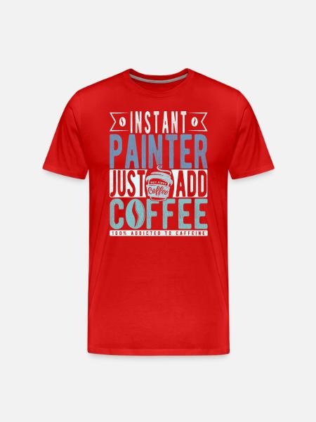 Painter coffee saying - Men's Premium Organic T-Shirt - red