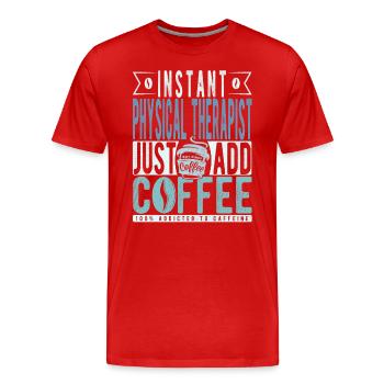 Café du physiothérapeute - T-shirt bio Premium Homme - rouge - Devant - Damien (186cm)