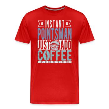 Switch-Setting Coffee Saying - Men's Premium Organic T-Shirt - red - Front - Damien (186cm)
