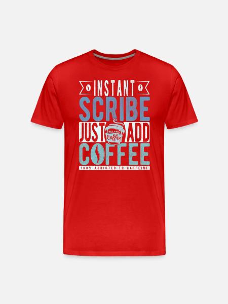 Schreiber Kaffee Spruch - Männer Premium Bio T-Shirt - Rot