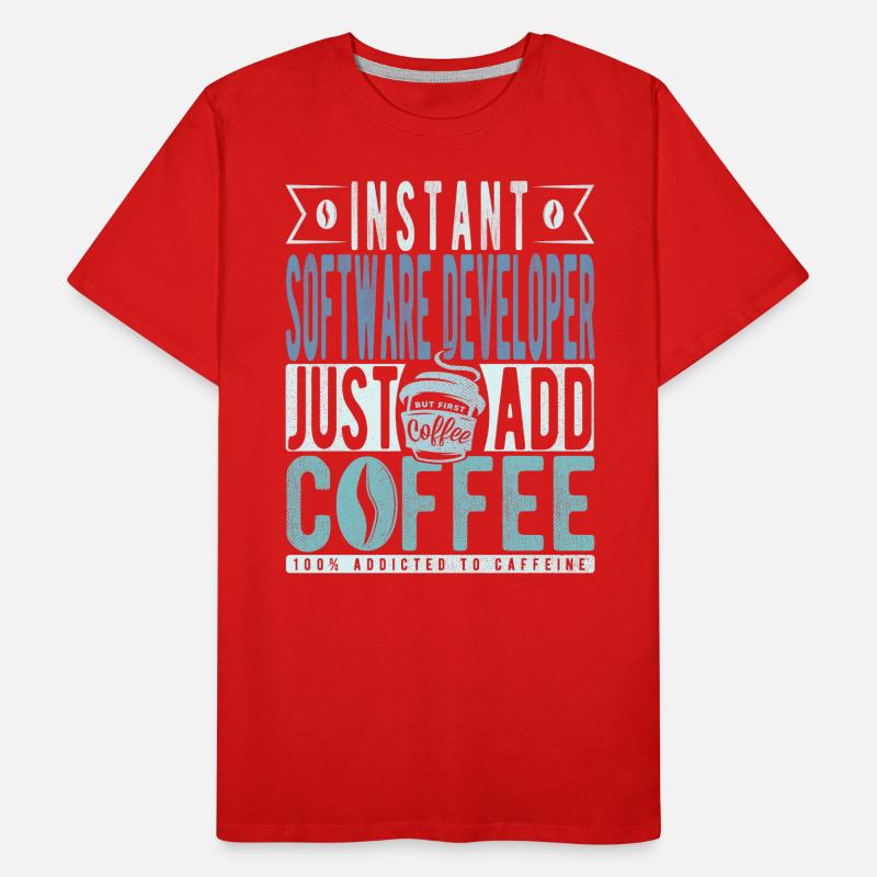 Softwareentwickler Kaffee Spruch Männer Premium Bio T-Shirt