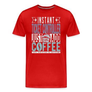 Contrôleur de billets Café Dicton - T-shirt bio Premium Homme - rouge - Devant - Damien (186cm)