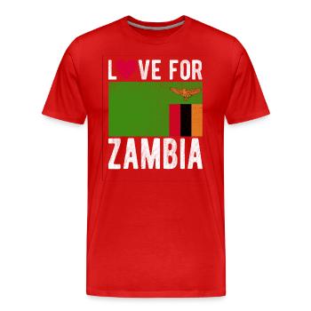 Zambia Souvenir - Men's Premium Organic T-Shirt - red - Front - Damien (186cm)
