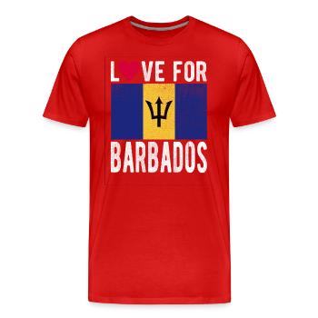 Barbados Souvenir - Männer Premium Bio T-Shirt - Rot - Vorne - Damien (186cm)