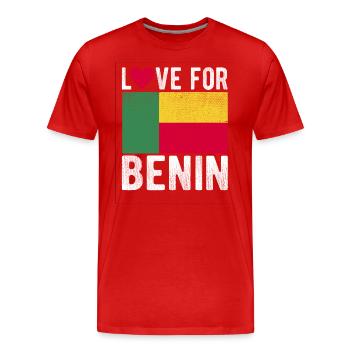Benin Souvenir - Männer Premium Bio T-Shirt - Rot - Vorne - Damien (186cm)
