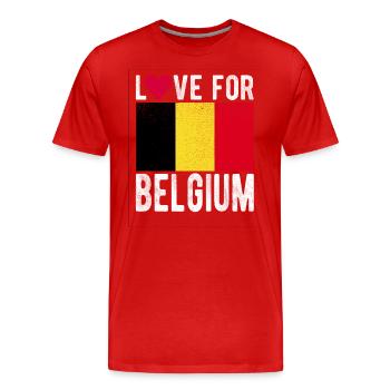 Belgien Souvenir - Männer Premium Bio T-Shirt - Rot - Vorne - Damien (186cm)