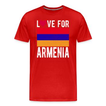 Arménie Souvenir - T-shirt bio Premium Homme - rouge - Devant - Damien (186cm)
