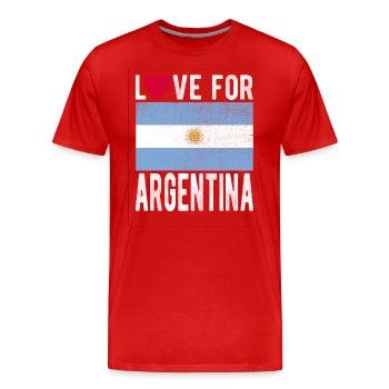 Argentinien Souvenir - Männer Premium Bio T-Shirt - Rot - Vorne - Damien (186cm)