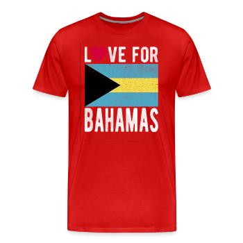 Bahamas Souvenir - Männer Premium Bio T-Shirt - Rot - Vorne - Damien (186cm)