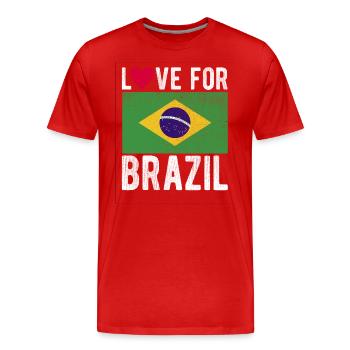 Brasilien Souvenir - Männer Premium Bio T-Shirt - Rot - Vorne - Damien (186cm)