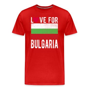 Bulgarien Souvenir - Männer Premium Bio T-Shirt - Rot - Vorne - Damien (186cm)