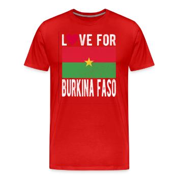 Burkina Faso Souvenir - T-shirt bio Premium Homme - rouge - Devant - Damien (186cm)