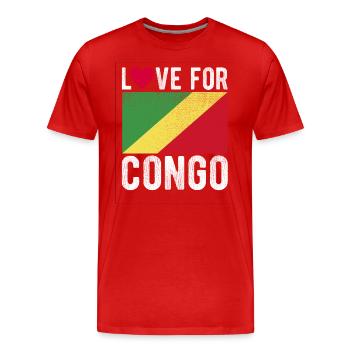 Kongo Souvenir - Männer Premium Bio T-Shirt - Rot - Vorne - Damien (186cm)