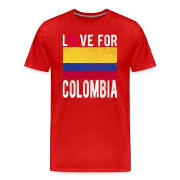 Kolumbien Souvenir - Männer Premium Bio T-Shirt - Rot - Vorne - Damien (186cm)