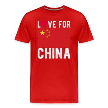 China Souvenir - Männer Premium Bio T-Shirt - Rot - Vorne - Damien (186cm)