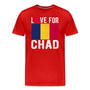 Tschad Souvenir - Männer Premium Bio T-Shirt - Rot - Vorne - Damien (186cm)