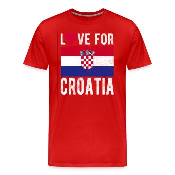 Croatia Souvenir - Men's Premium Organic T-Shirt - red - Front - Damien (186cm)