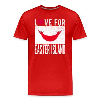 Osterinsel Souvenir - Männer Premium Bio T-Shirt - Rot - Vorne - Damien (186cm)