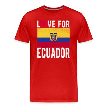 Ecuador Souvenir - Männer Premium Bio T-Shirt - Rot - Vorne - Damien (186cm)
